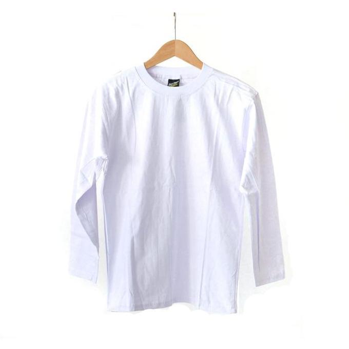 Boyboy- Kaos Polos Lengan Panjang / Kaos Polos Panjang Katun Baju Putih