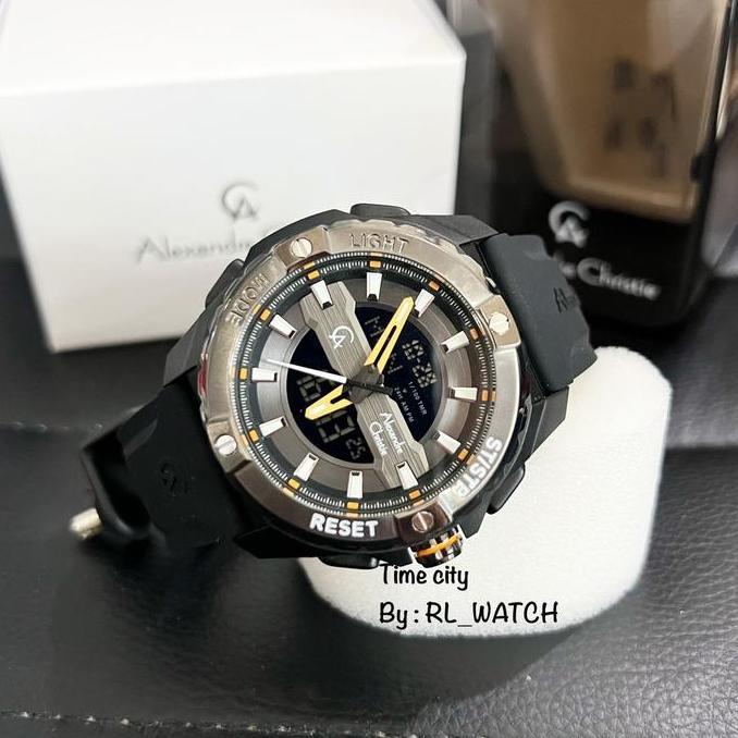AFRANEKSOO - JAM PRIA ALEXANDRE CHRISTIE AC944 DIGITAL ANALOG KARET WATCHES