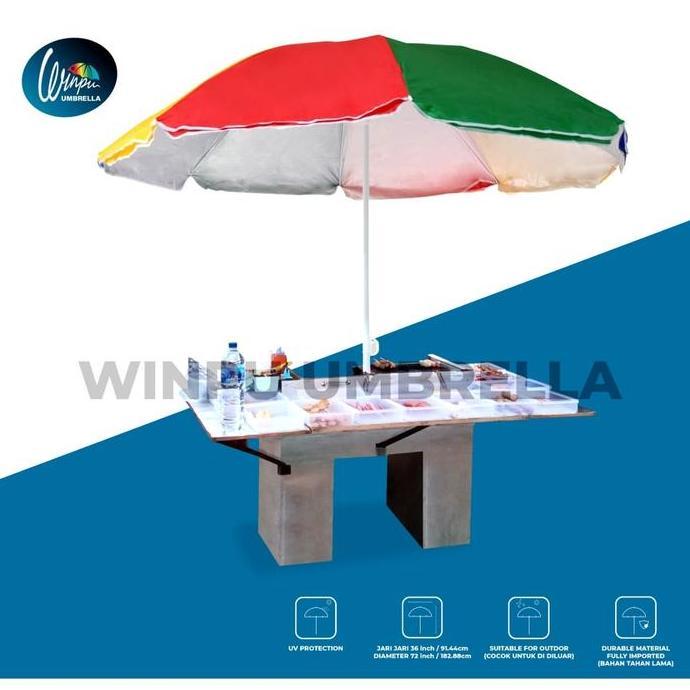 Promo Payung Jualan Jumbo Besar Winpu 2 Lapis 52Inch / Payung Pantai Anti Uv Cod