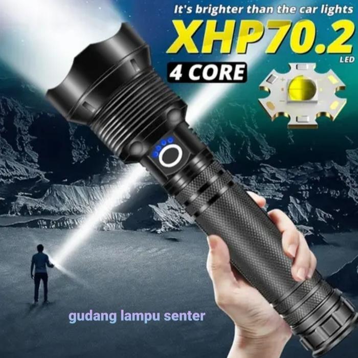 Senter Led Xhp90.2 Xhp70.2.90000Lumens Senter Zoom Usb Superterang Murah