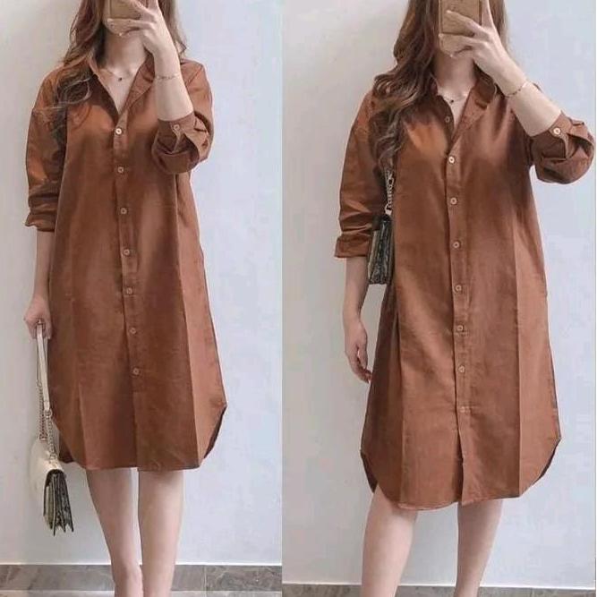 Newrelig- Tunik Kemeja Polos Wanita Bahan Koshibo By Azka Collection