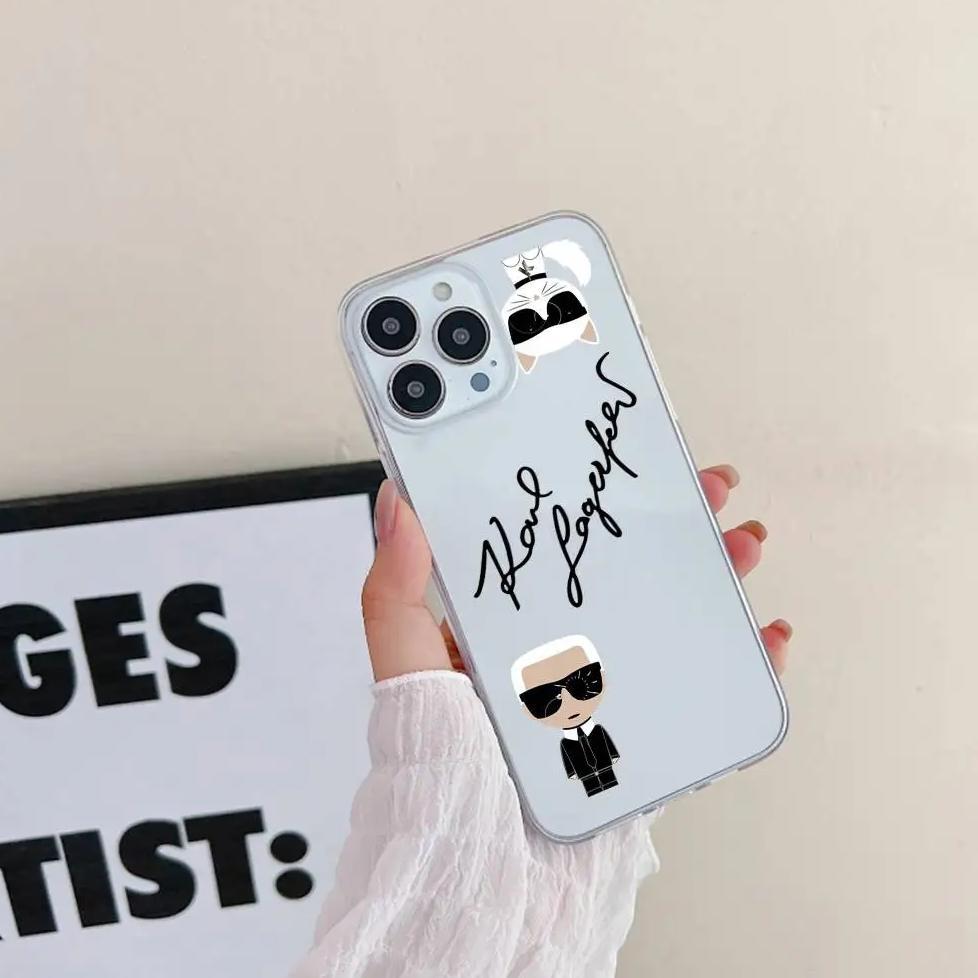 Cat K-karlS Cool Phone Case Transparent  for IPhone 17 16 15 14 Pro 13 12 11 Pro Max XR Case Clear S