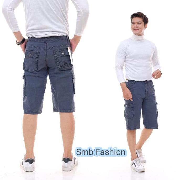 Yxyg- Celana Pendek Cargo Pria Bawah Lutut Bahan Denim Jeans Celana Cargo Gunung Bahan Denim Celana 
