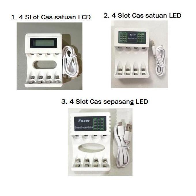 Charger Cager Cas Foxer Baterai AA A2 , AAA A3 Rechargeable Foxer