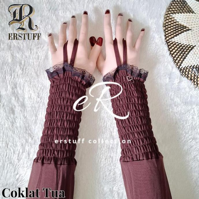 Ready HANDSOCK RING SMOK RENDA / MANSET CINCIN RENDA KERUT MUSLIMAH Hitam Muslim Panjang