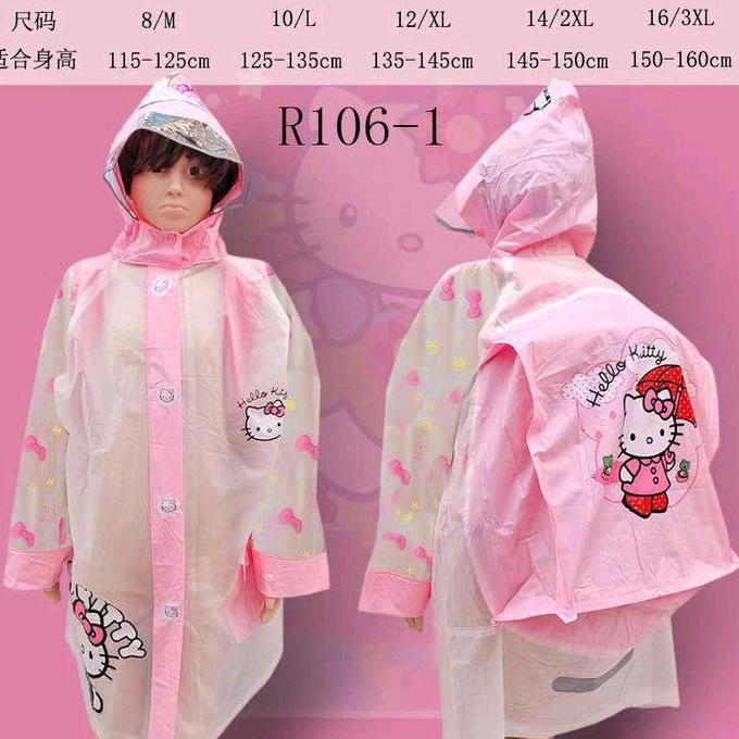 Jas hujan anak ransel / Mantel hujan anak / Jaket hujan anak dengan tas ransel
