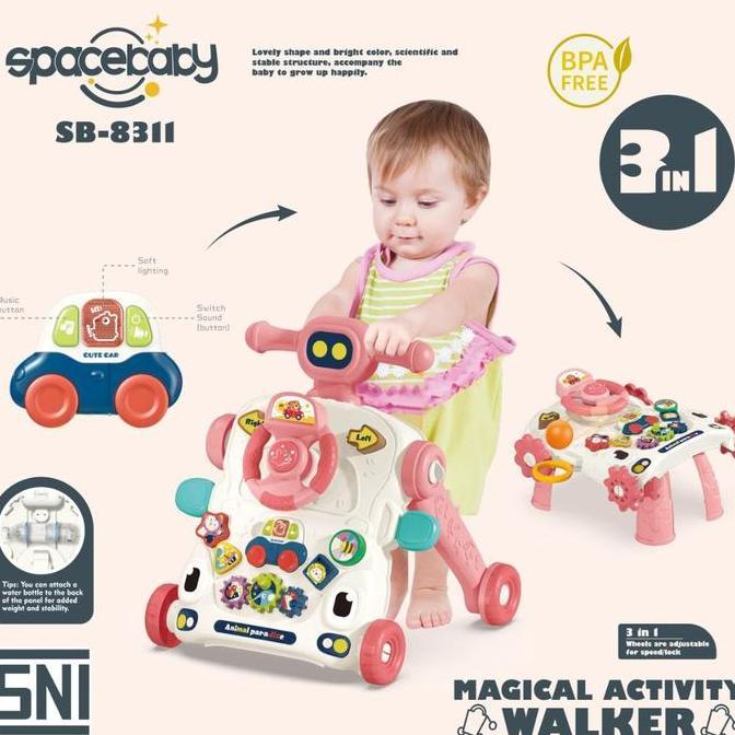 Spbaby Activity Walker 3 In 1 Baby Push Walker SB 8311