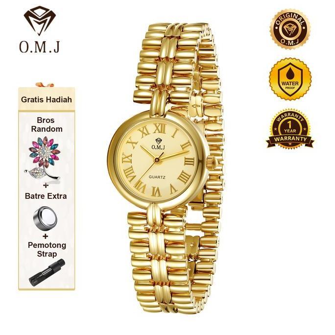 Watchtime- O.M.J G083 Jam Tangan Wanita Elegan Mewah Original Baja Anti Karat Strap Asli Seri Water 