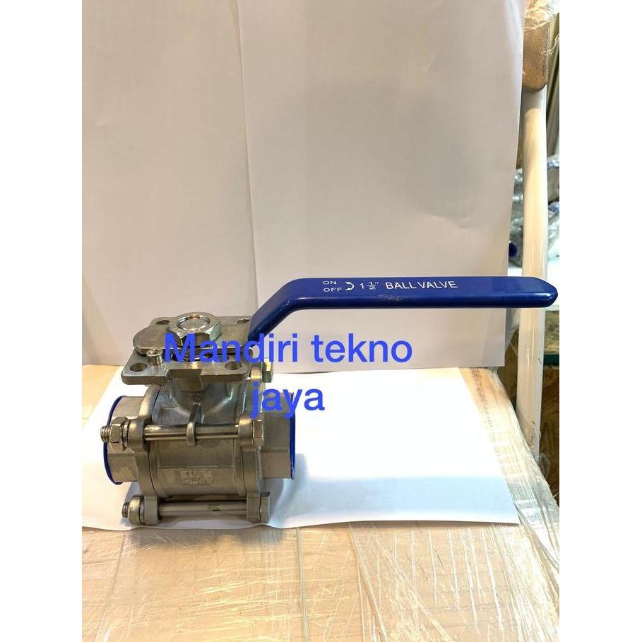 Ball Valve 3PC mounting pad 1 1/2" inch DN40