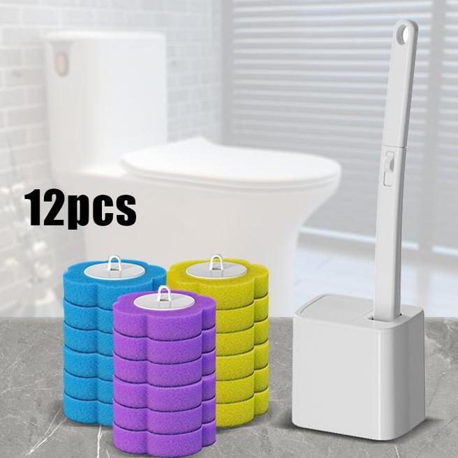 Sikat Toilet Sponge Pembersih Toilet Toilet Brush Set With Holder Cleaning Refill Head Disposable To