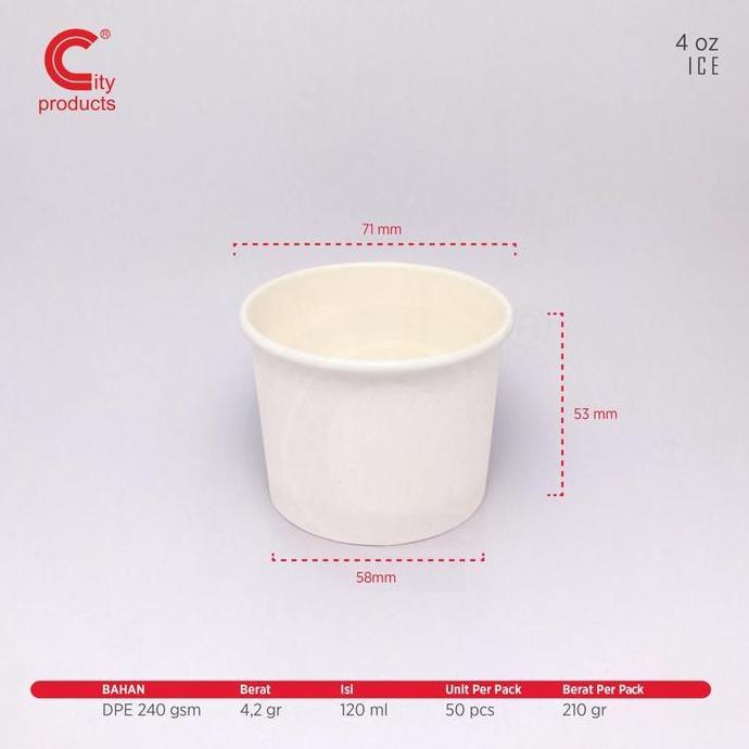 TERLARIS Paper Cup Ice Cream 4 oz / Gelas Kertas 4 oz Ice