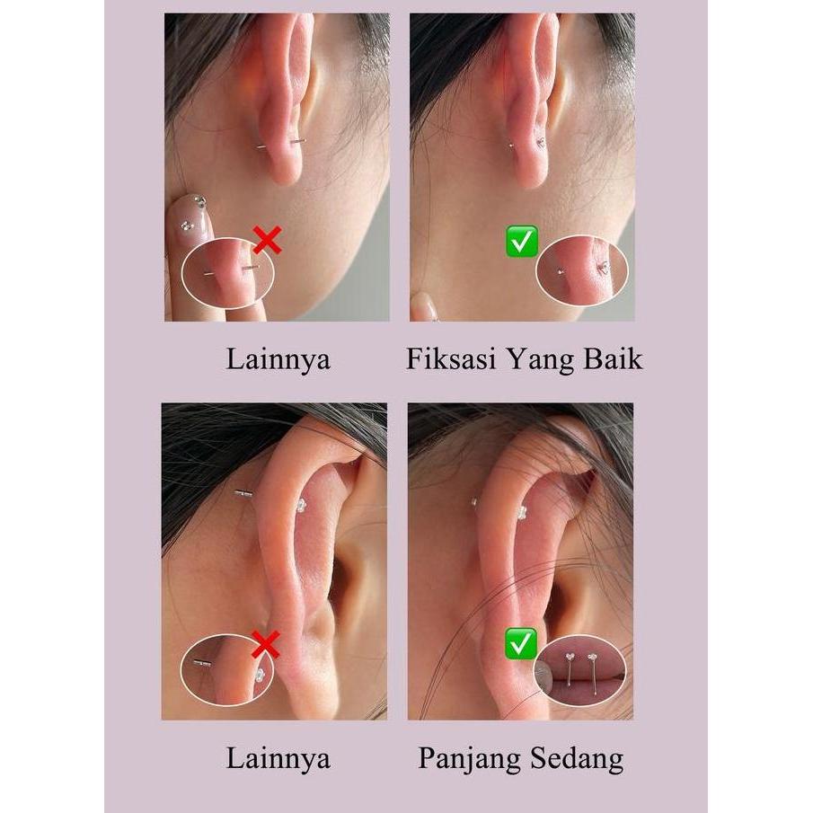 Acckita- Ear Partner-999 Silver Kalung Anting-Anting Perak Murni 999 Tahun , Model Baru, Populer, Me