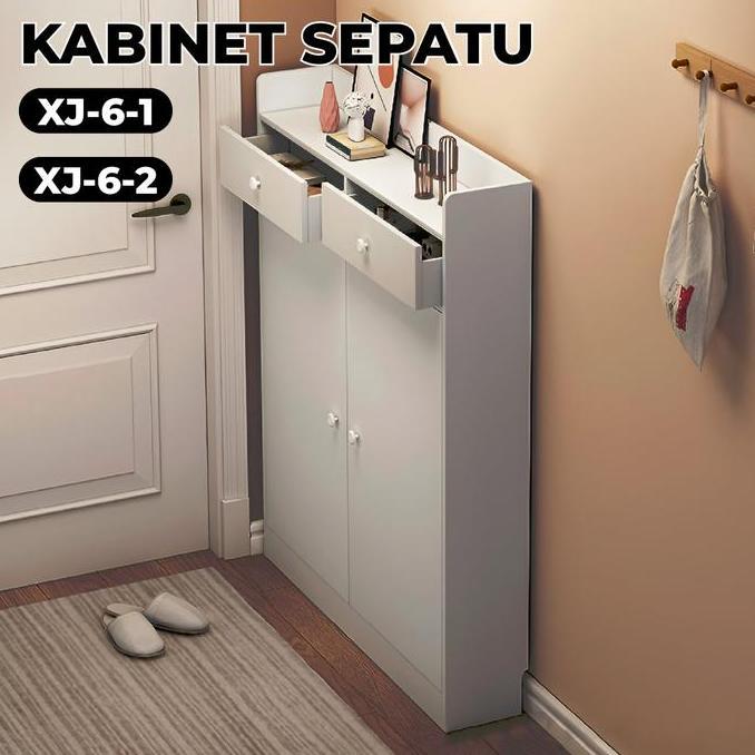 PROMO Rak Sepatu Kayu Rak Lemari Serbaguna Sepatu Tertutup Rak Sepatu Kayu Minimalis Furniture XJ-6-