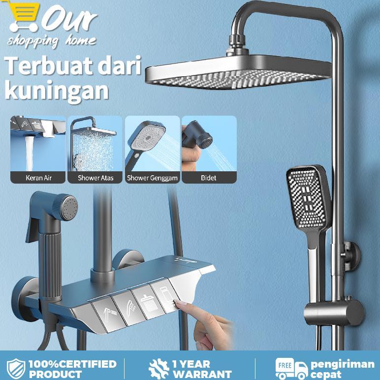 Shower Kamar Mandi 4 Dalam 1 Set Shower / Sprayer Panas Dan Dingin Set Kamar Mandi Besi Tahan / Show