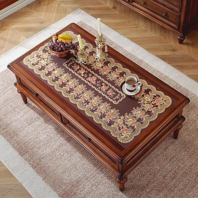 <COD> Loyal Bosque Taplak Meja Tamu / Alas Makan dengan Kualitas Tinggi Berenda Anti Air 45x90CM /50