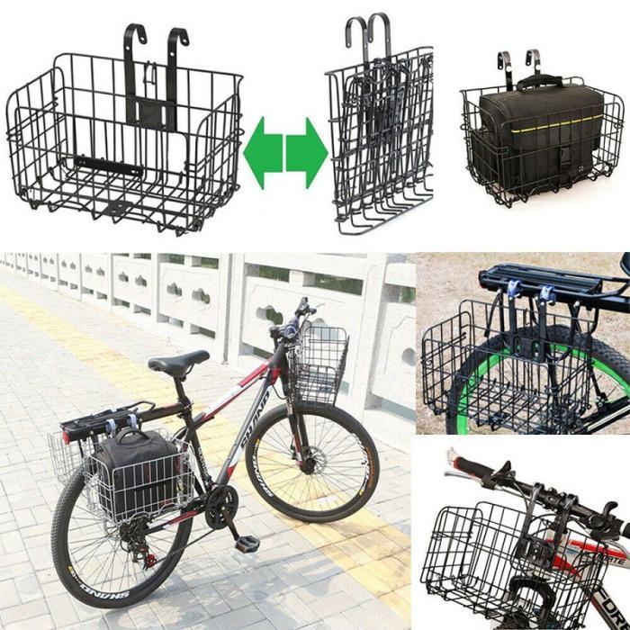 Keranjang Sepeda Lipat Foldable Bicycle Rack Depan Belakang Mtb Original Dan Terpercaya