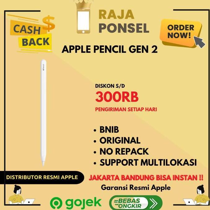 Jaminbos- (Original) Apple Pencil 2 For Ipad Pro 2018 11 / 12.9 Inch (2Nd Gen)