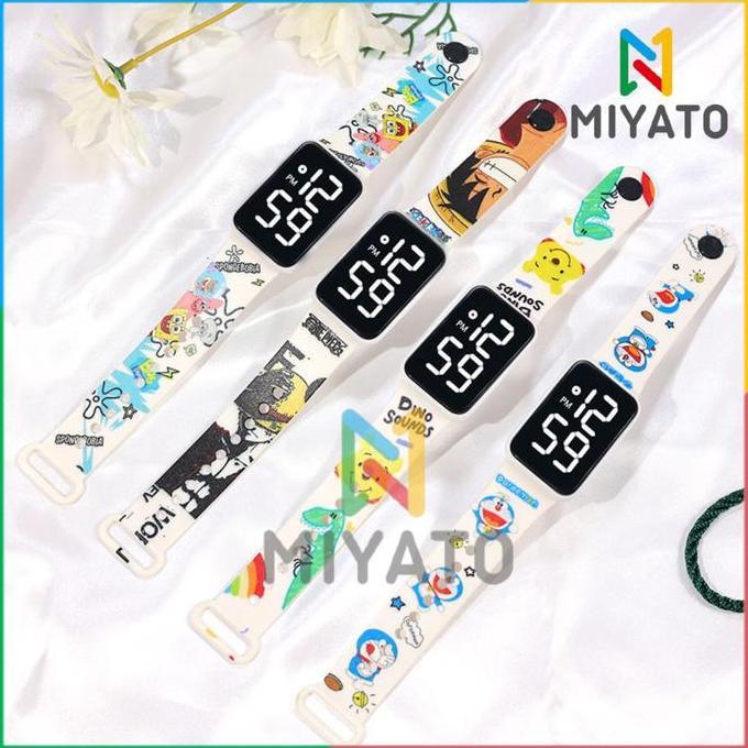 DV275 - Jam Tangan Anak Led Digital Touch Screen Karakter Pikachu Hello Kitty Astronot Kartun Strap 