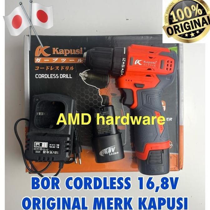 Promo NAGAWA NCD168 Mesin Bor Baterai 16V Cordless Drill 10mm SET + Mata Bor Diskon