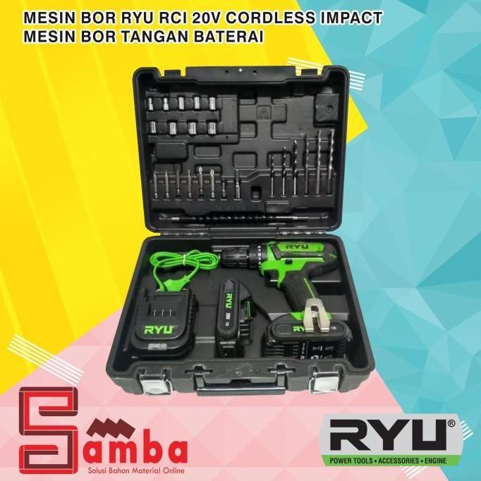 Promo TEKIRO RYU MESIN BOR RCI 20 Volt CORDLESS IMPACT / MESIN BOR TANGAN Baterai tanpa kabel RCI 20