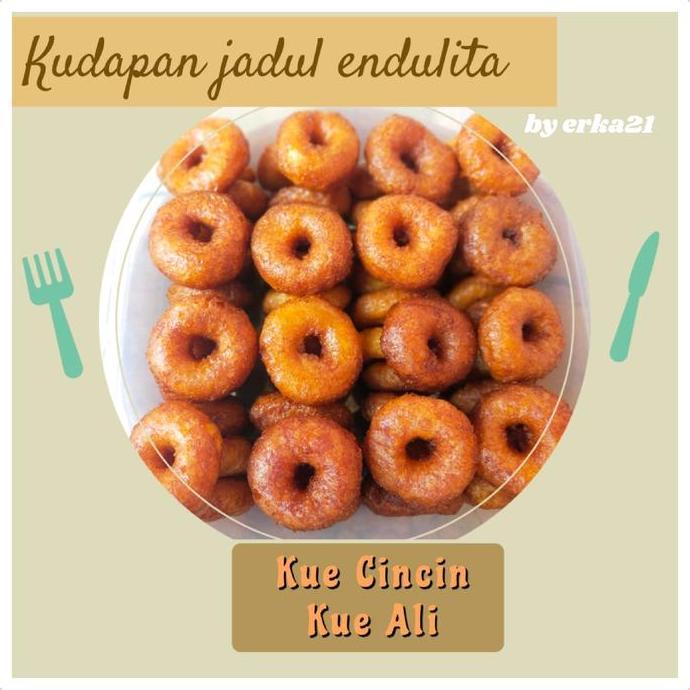 Bisakirim- Kue Cincin Mini Gula Merah 100 Pcs Kue Ali Agrem Camilan Food Snack
