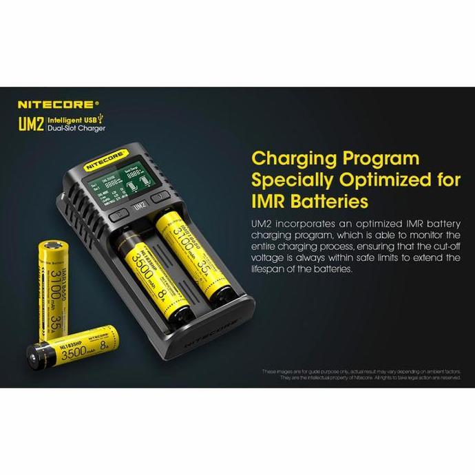 Ready stock Charger Nitecore UM2 2 Slot