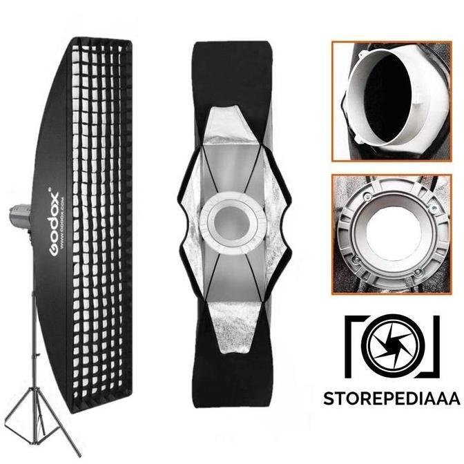 Ready stock Godox SB-FW35160 Softbox with Grid 35x160cm Bowens Mount Rectangle