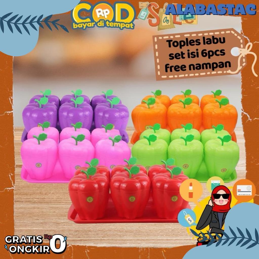 [Joeragan Lapak] Toples Bentuk Labu 6 Pcs + Nampan Tonam Bentuk Buah Lucu Aesthetic Tantos Daun Ukur