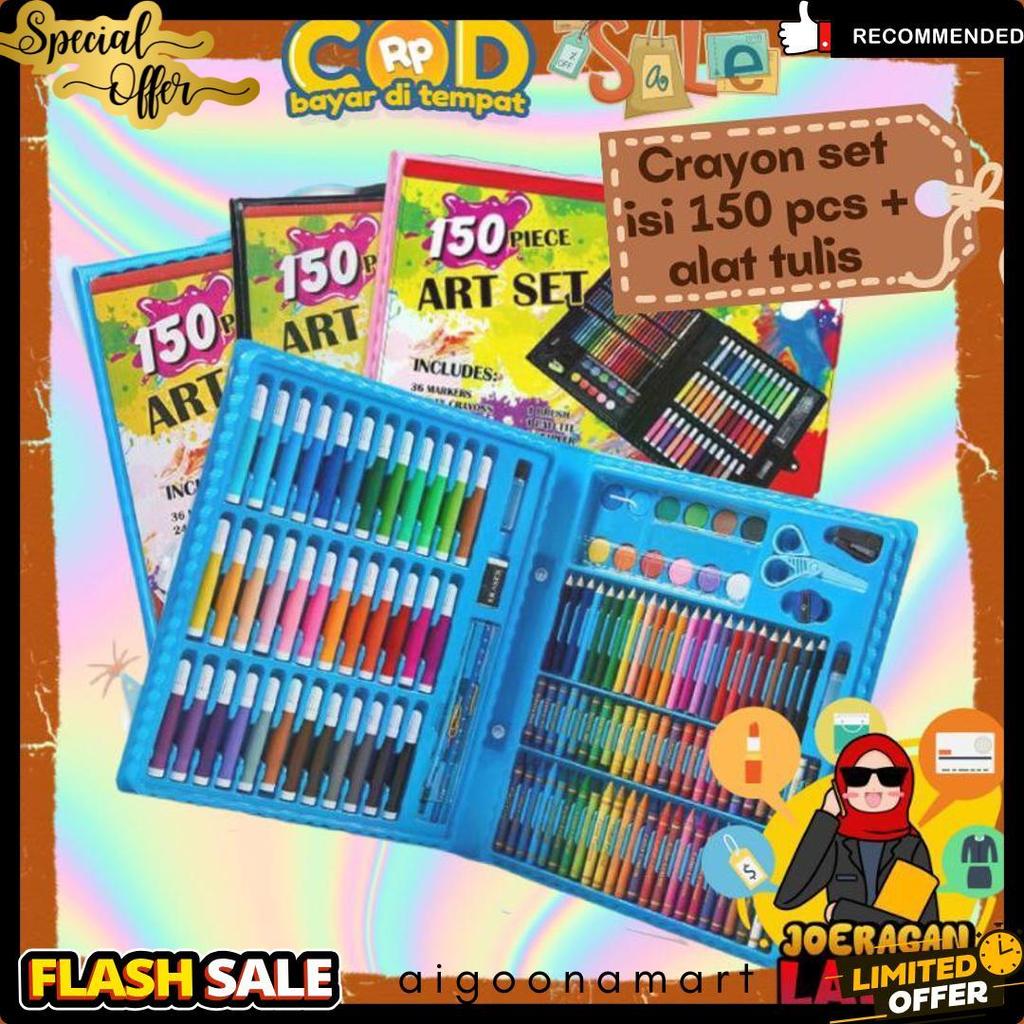 [Joeragan Lapak] Alat Tulis Set Isi 150 Pcs Mewarnai Dan Menggambar Anak Set Lengkap Crayon Krayon S