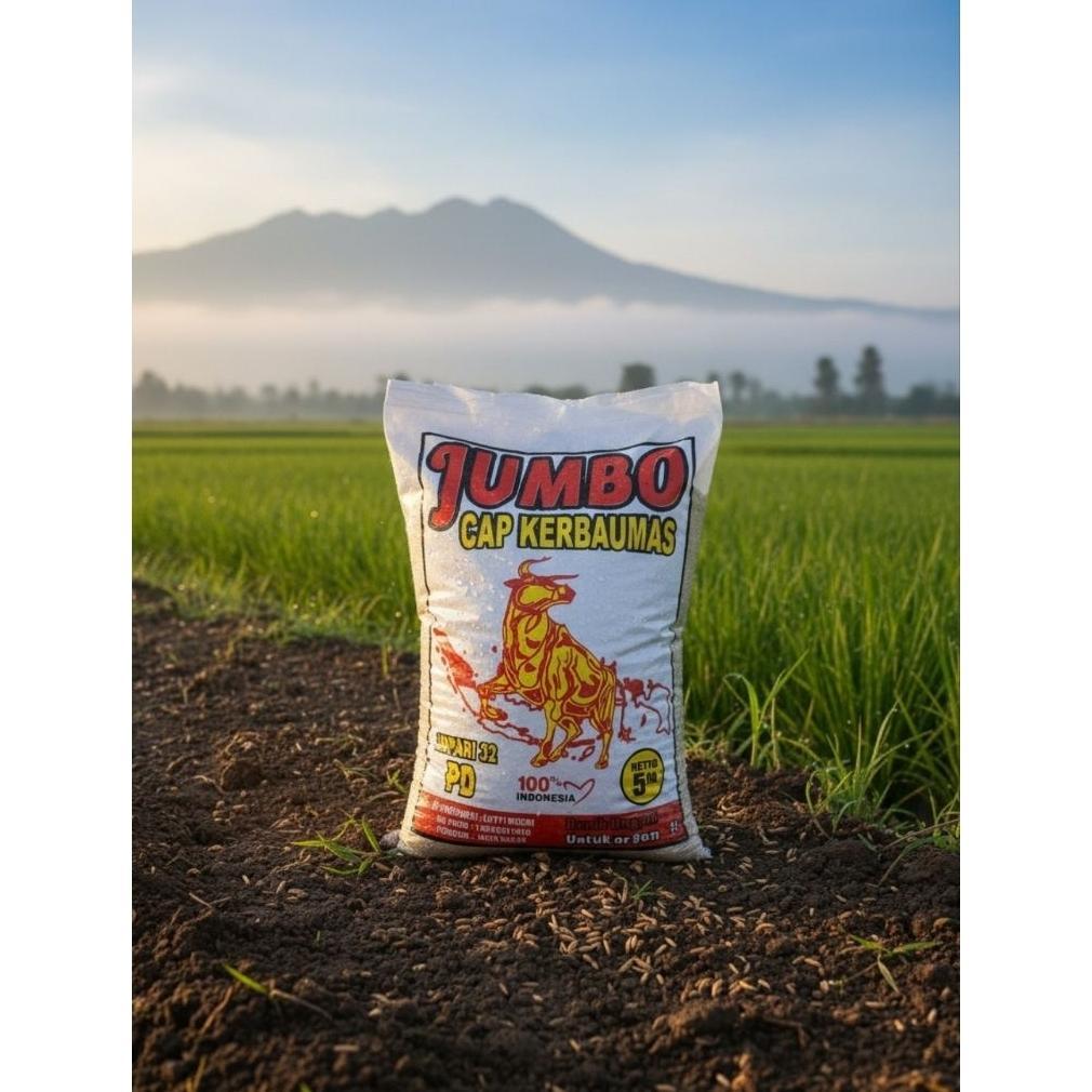 Bisa Cod Terlaris...  Bibit Benih Padi Inpari 32 Pd Jumbo Cap Kerbaumas Jaminan Original >>