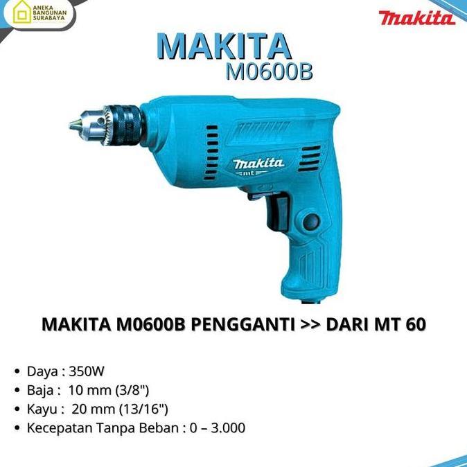 Promo Makita Maktec M0600B ( ex.MT60 ) mesin bor listrik hand drill M600B Diskon