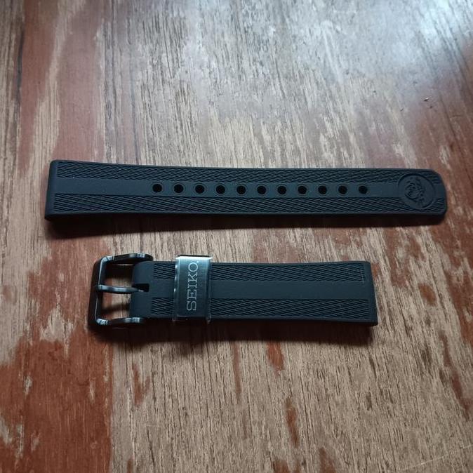 Original 20Mm Tali Jam Rubber Strap Seiko Diver Allblack Diskon