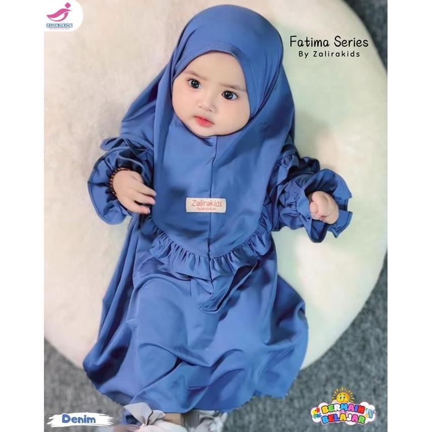 Zalira Original - Gamis Bayi Newborn Set Jilbab Polos Usia 0 Bulan - 2 Tahun Terlaris Lula Series Or