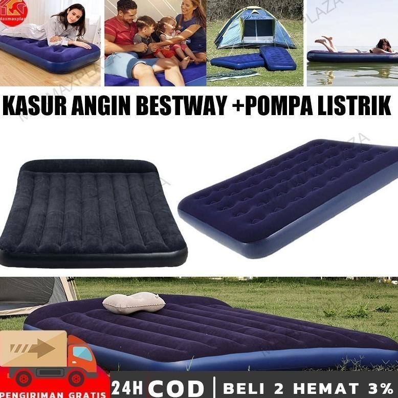 Kasur Angin + Pompa Listrik / Air Bed Double Kasur Angin Bestway Bestway Paket Kasur Angin Double Bi