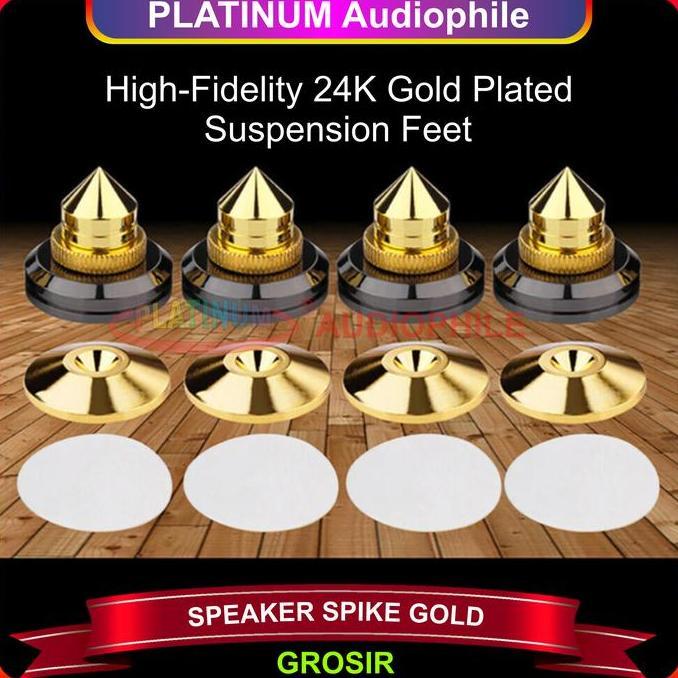 Jdg- Speaker Spike Kaki Box Diy Audio Amplifier Stand Gold Ss2730