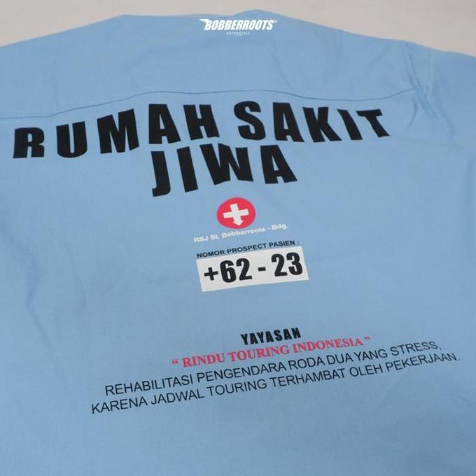 BOBBERROOTS - Workshirt / Kemeja Pasien RSJ 023 Baby Blue / shirt