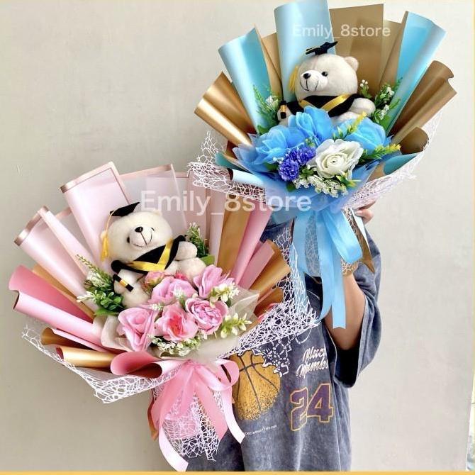 Flowbty- Buket Wisuda Bunga Graduation Bouquet Bucket Buket Bunga Wisuda Buket Wisuda Anak Cowok Had