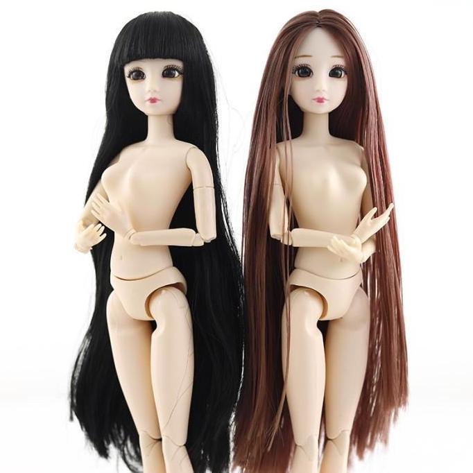 Lucuu- Boneka Doll Bjd 20 Sendi Mata 3D Dimensi Tinggi 30 Cm Bonus Baju Pengiriman Acak Mainan Bonek