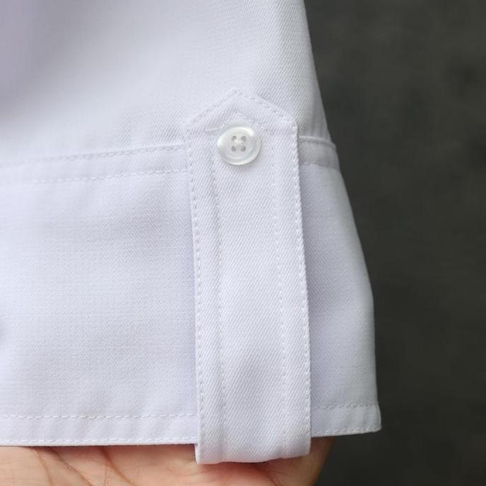 KOMANDO - Kemeja Pria Semi wool Safari 4 Kantong Putih