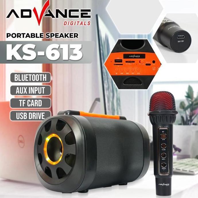 Jdg- Advance Speaker Bluetooth Portable Karaoke 5 Inch Type  Free 1 Microphone Wireless -Ks613