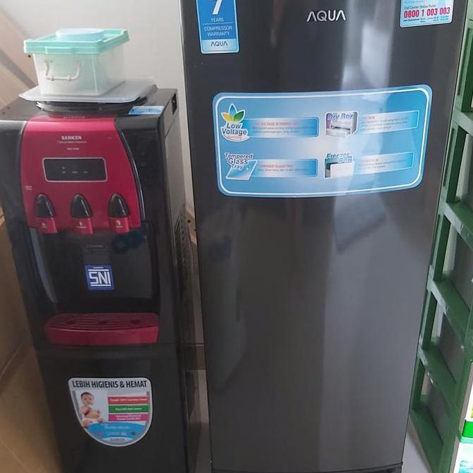 *****] kulkas aqua dan dispenser sanken bagus