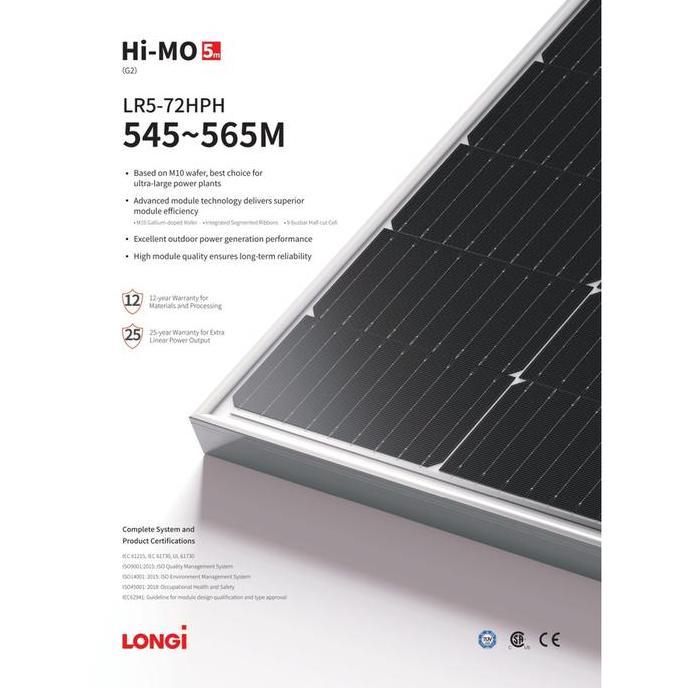 Super Promo, Panel Surya Longi 550Wp Mono Perc Halfcut Solar Module / Panel Surya 550 Wp