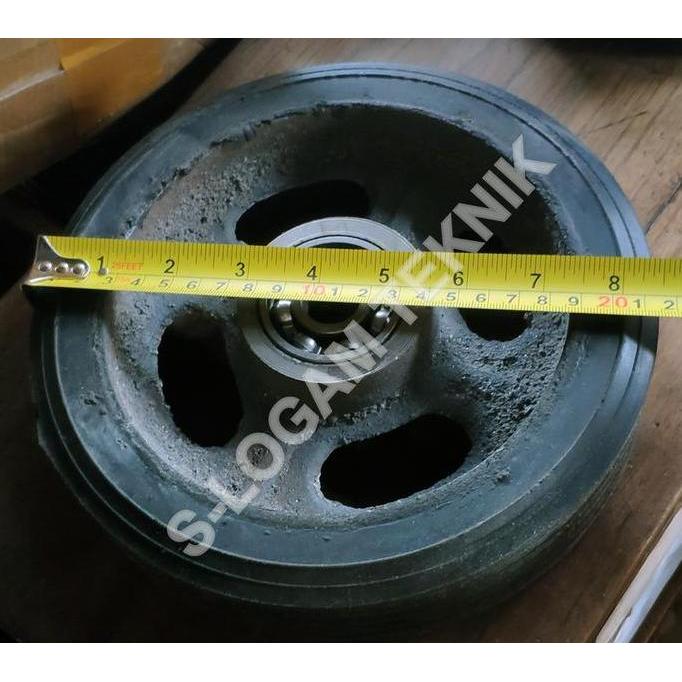 TERMURAH - Roda Karet Gerobak 8" Bearing Baja Troli Klaher Gledekan 300kg 500kg