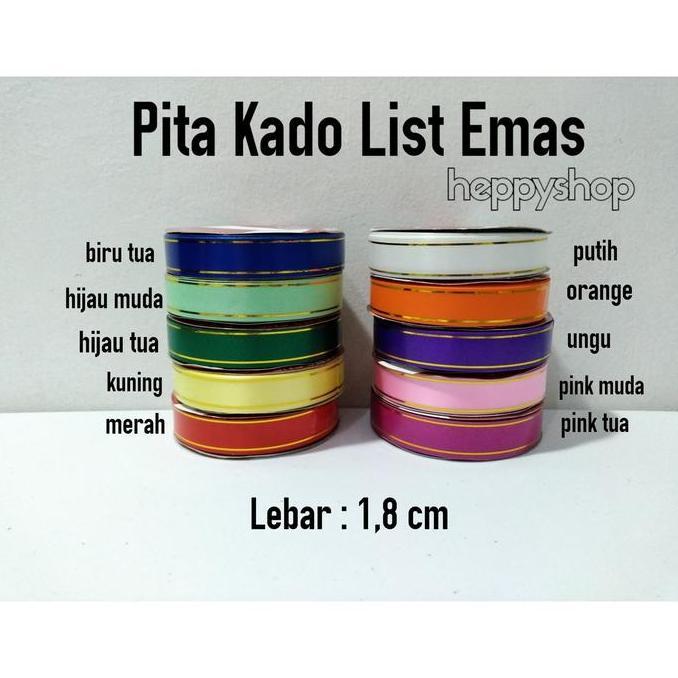 Ready...Ready...Ready...] Pita Kado List Emas, Pita Jepang List Emas, Pita Plastik List Emas