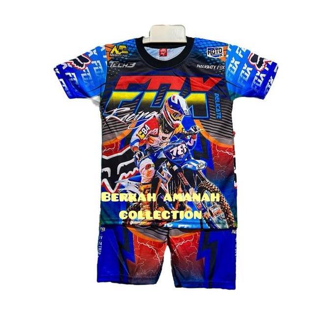 DF20 - Baju balap anak lengan pendek/ jersey balap anak/ kaos balap anak pendek/ setelan baju motorc