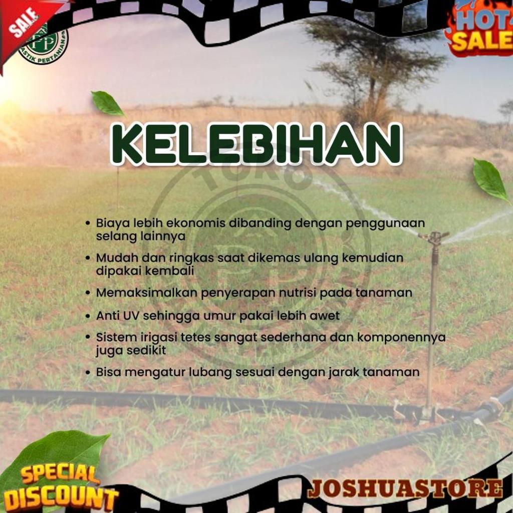 Selang Drip 30 micron 3 dim 50 meter - Selang Irigasi 3 inch Diskon