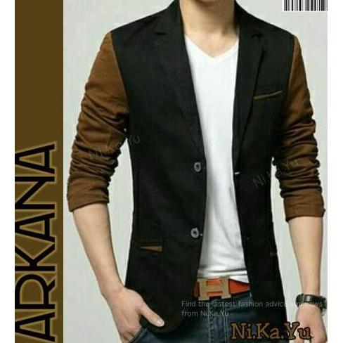 ALKANA - Blazer Jas Pria Cowok Slimfit Bodyfit Casual Pesta Gaul Keren