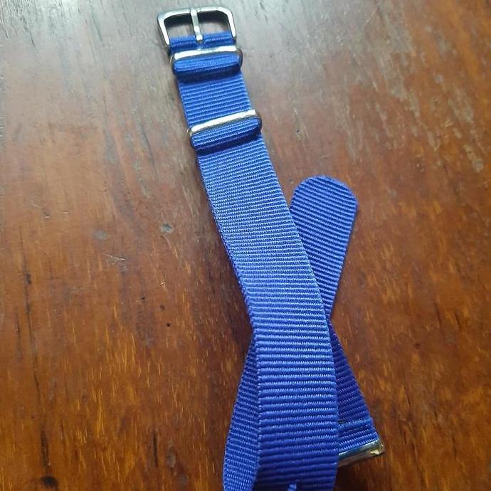 18Mm Nato Strap Nylon Blue Terbaru