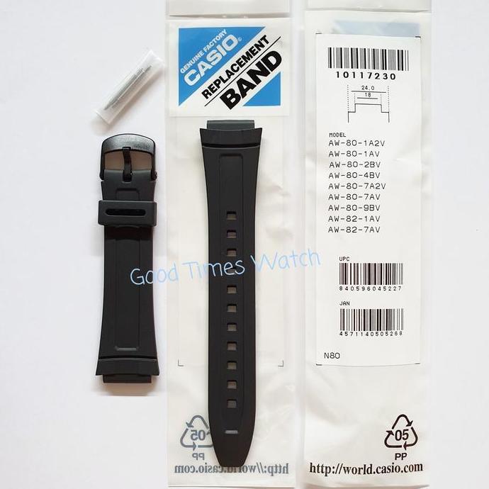 Strap Casio Aw 80 Aw 82 Black Casio Original Best Seller