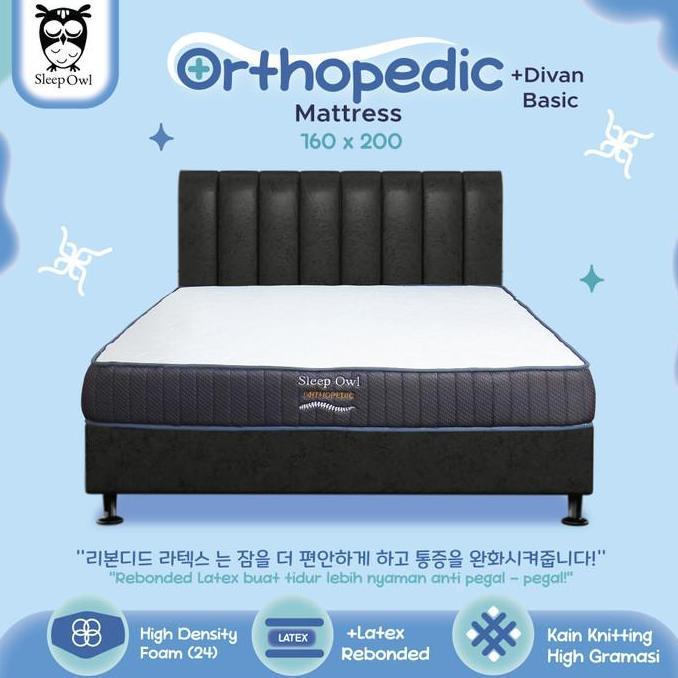 SLEEP OWL ORTHOPEDIC Kasur Busa Rebonded Latex 160 x 200 Fullset